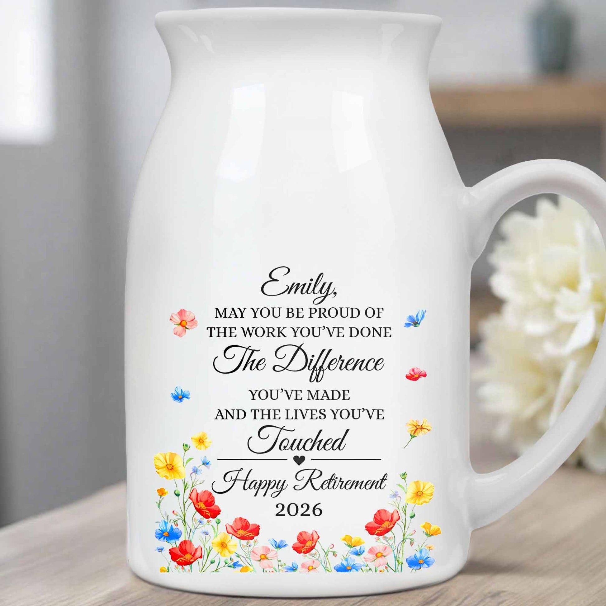 May You Be Proud Flowers And Butterfly - Personalized Ceramic Flower Vase