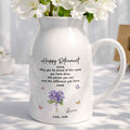 Happy Retirement May You Be Proud Purple Flowers And Butterflies - Personalized Ceramic Flower Vase