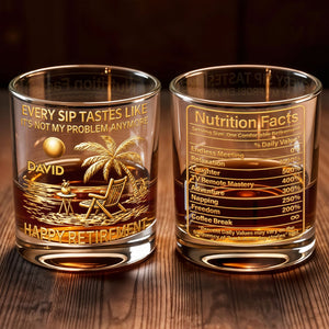 Every Sip Tastes Like It Is Not My Problem Anymore Retirement Beach Chair - Personalized Custom Whiskey Glass - RETIRE050_RWG