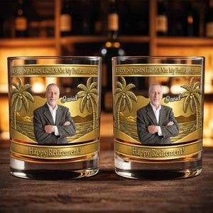 Every Sip Tastes Like It's Not My Problem Palm Tree Retirement - Personalized Custom Whiskey Glass - RETIRE056_RWG