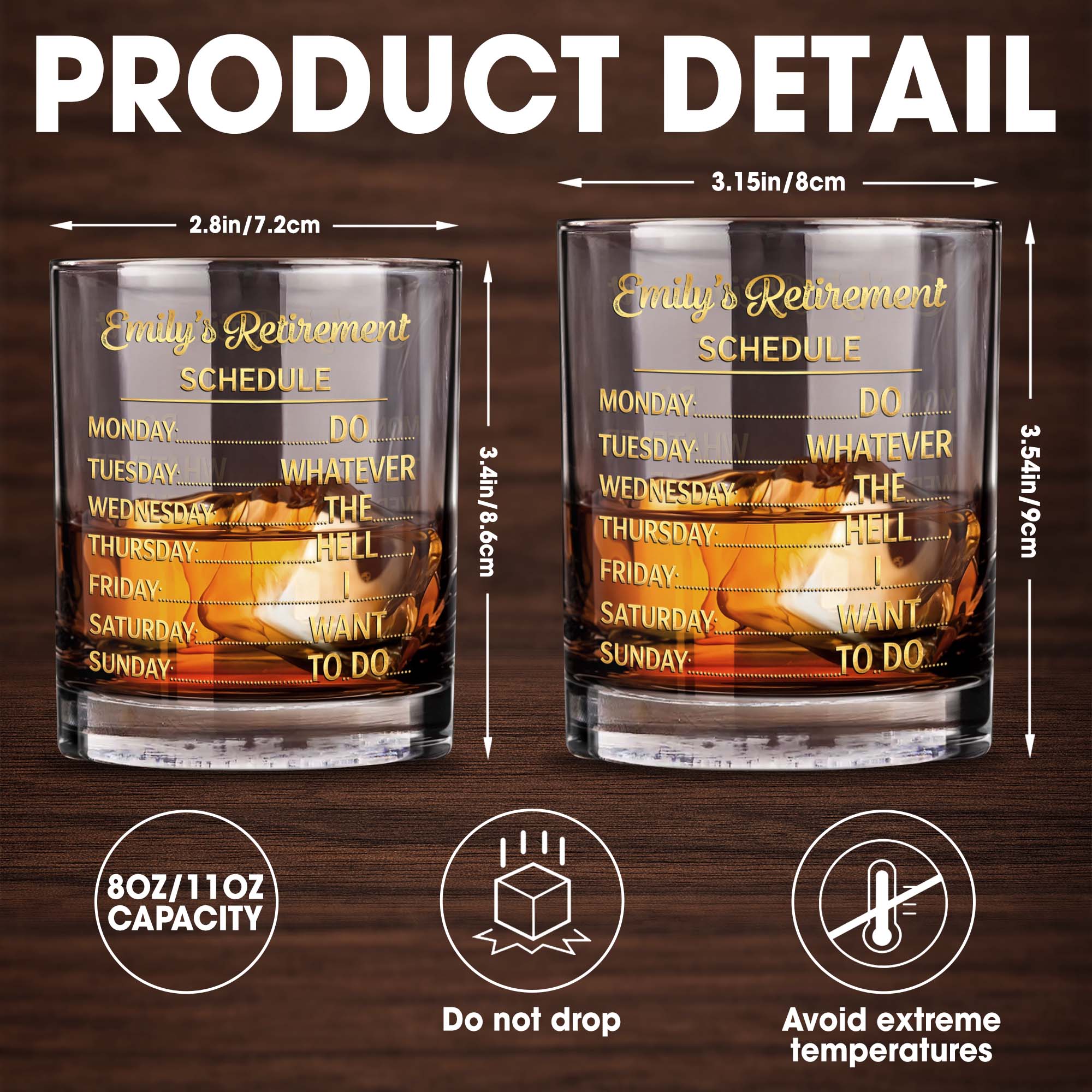 My Retirement Schedule Do Whatever The Hell I Want To Do - Personalized Custom Whiskey Glass - RETIRE061_RWG