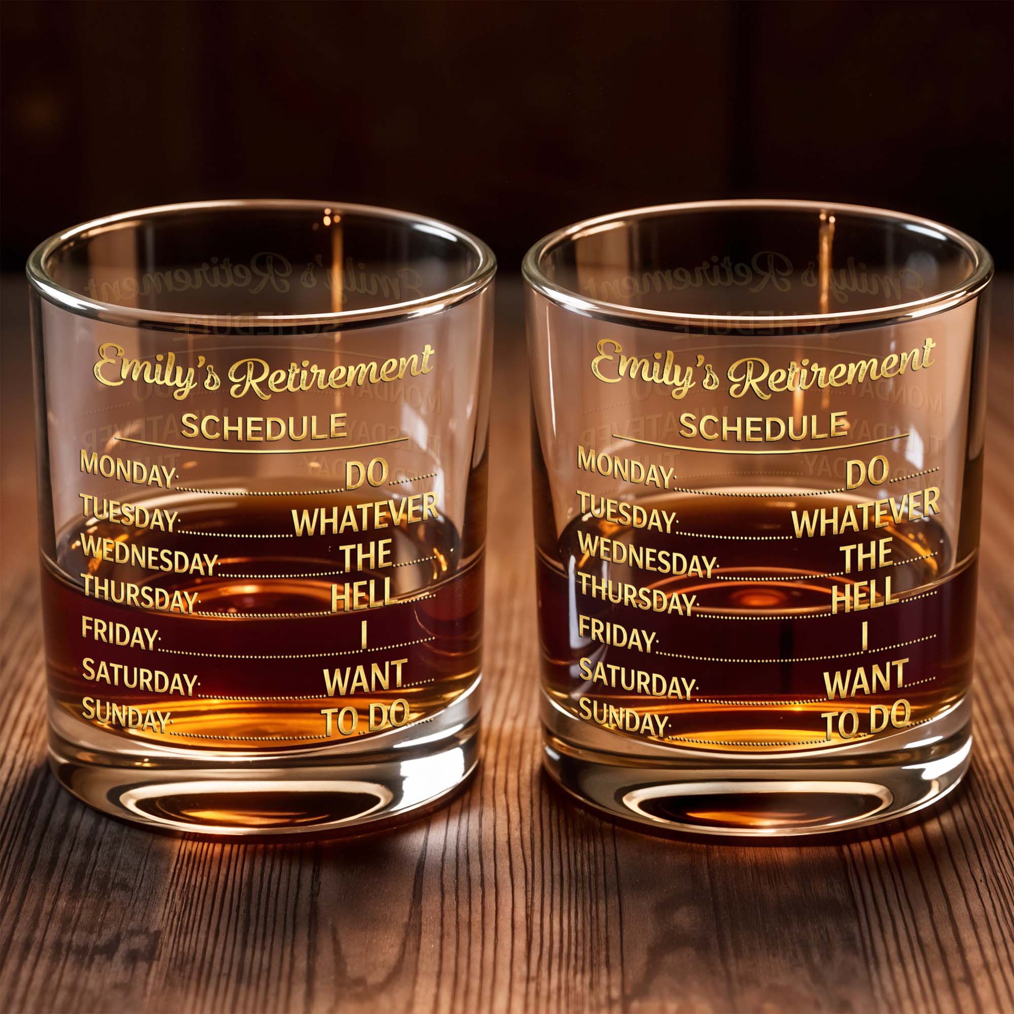 My Retirement Schedule Do Whatever The Hell I Want To Do - Personalized Custom Whiskey Glass - RETIRE061_RWG