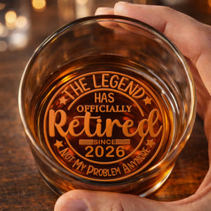 Every Sip Tastes Like It Is Not My Problem Anymore Retired Legend Palm Tree - Personalized Whiskey Glass - RETIRE072_PRIWI