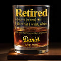 Retired I Do What I Want Dictionary Definition Golden Text - Personalized Custom Whiskey Glass - RETIRE090_RWG