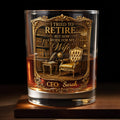 I Tried To Retire But Now I Work For My Wife Gold Library CEO - Personalized Custom Whiskey Glass - RETIRE136_RWG
