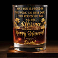 May You Be Proud Happy Retirement With Tropical Palm Trees - Personalized Custom Whiskey Glass - RETIRE212_RWG