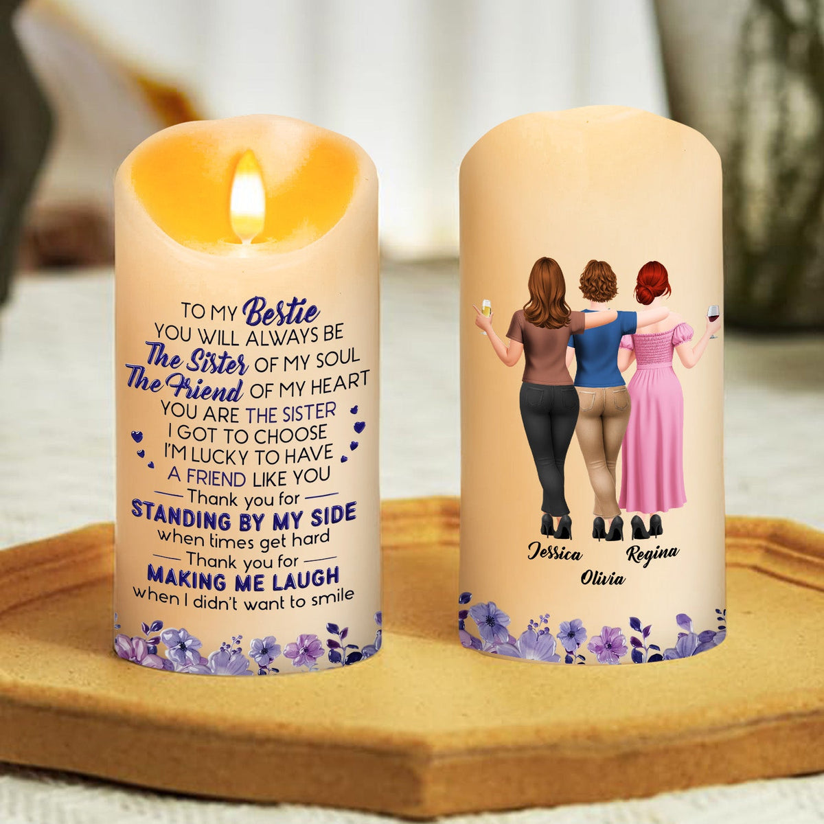 Sister Of My Soul - Personalized LED Candle