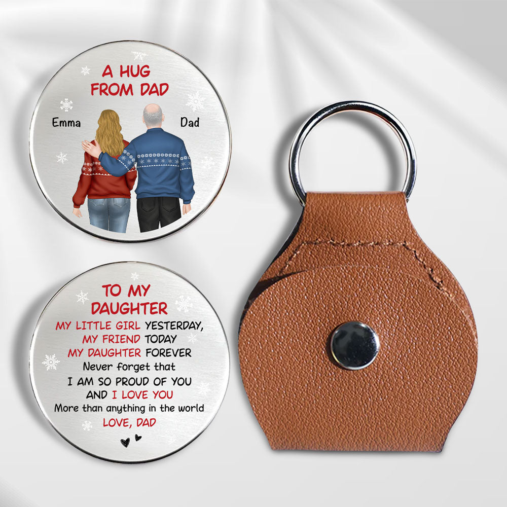 A Hug From Dad Christmas - Personalized Pocket Hug - Christmas Gift For Daughter