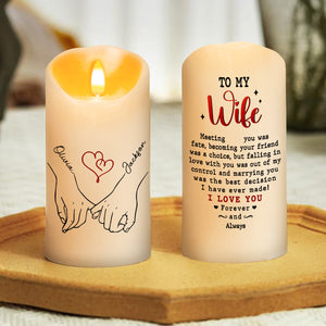 To My Wife I Love You Forever And Always - Personalized LED Candle
