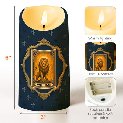 To My Dear Son-In-Law, Lion Frame Design - Personalized Custom LED Candle - SILA006_LECA
