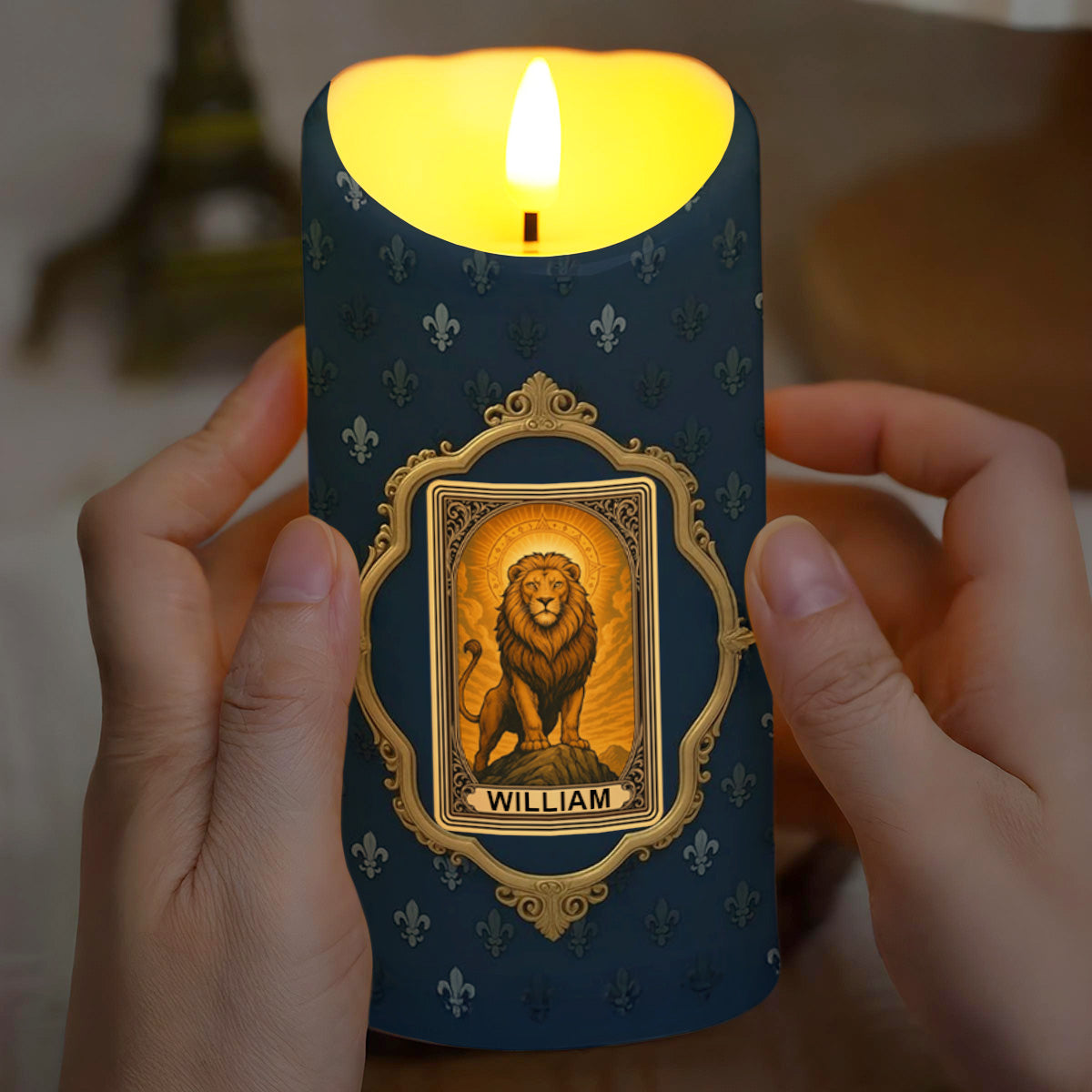 To My Dear Son-In-Law, Lion Frame Design - Personalized Custom LED Candle - SILA006_LECA