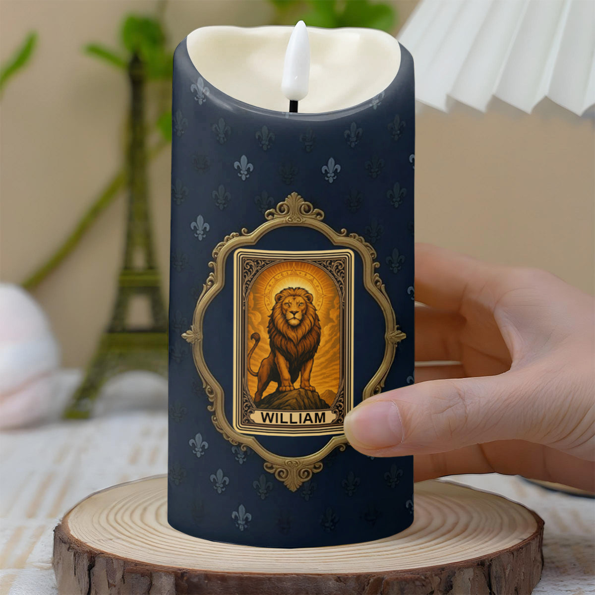 To My Dear Son-In-Law, Lion Frame Design - Personalized Custom LED Candle - SILA006_LECA