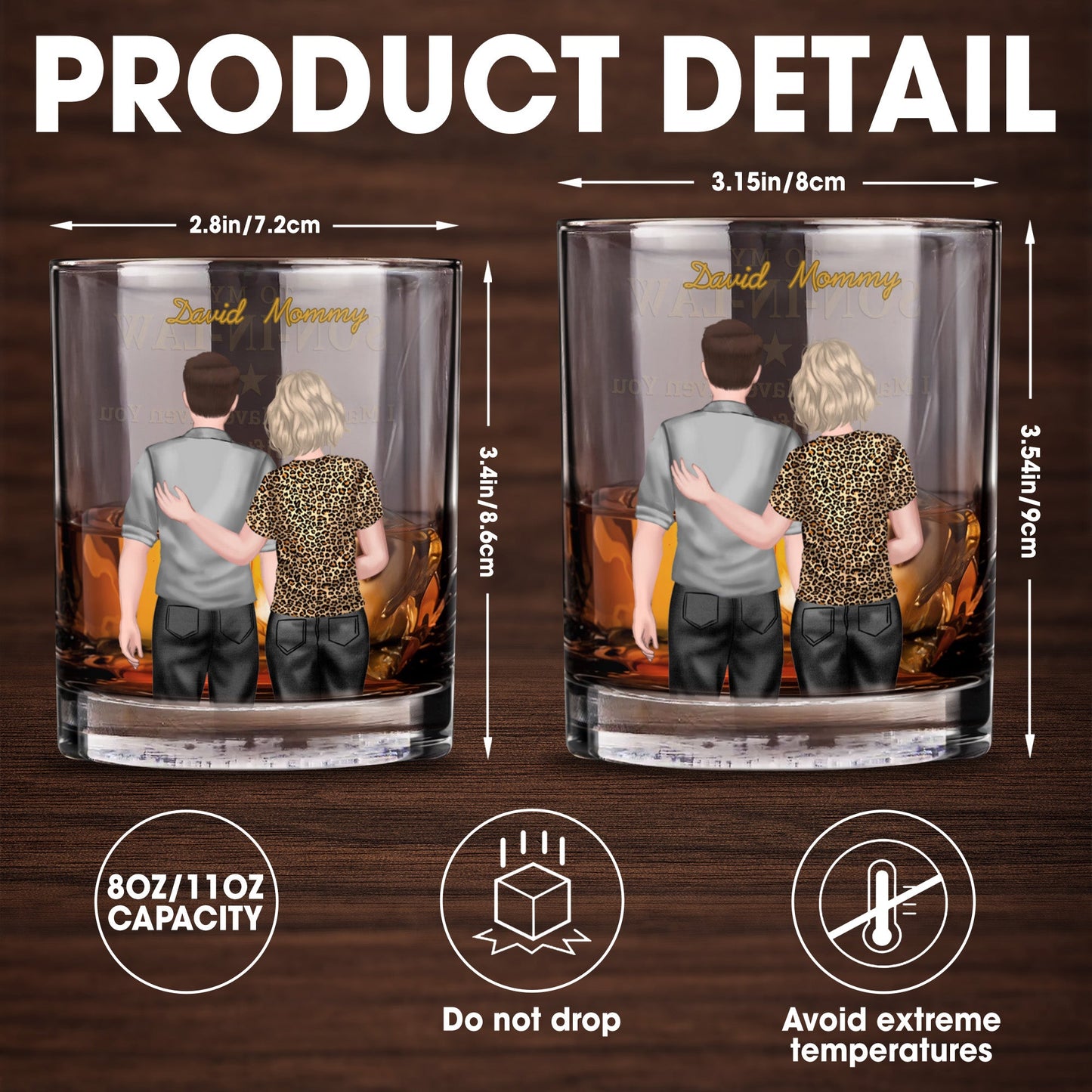 To My Son In Law Life Has Given Me The Gift Of You Hugging Couple - Personalized Custom Whiskey Glass - SILA022_RWG