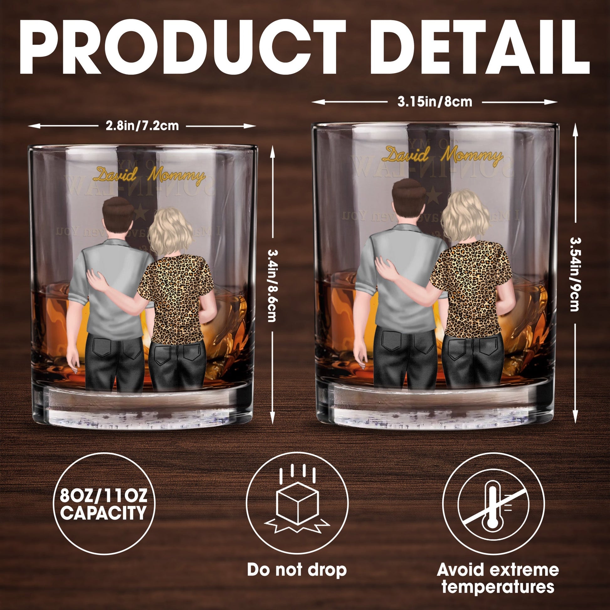 To My Son In Law Life Has Given Me The Gift Of You Hugging Couple - Personalized Custom Whiskey Glass - SILA022_RWG