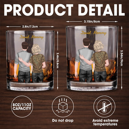 To My Son In Law Life Has Given Me The Gift Of You Hugging Couple - Personalized Custom Whiskey Glass - SILA022_RWG