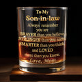 To My Son In Law Always Remember Braver Stronger Smarter And Loved Gold Engraved Text - Personalized Custom Whiskey Glass - SILA029_RWG
