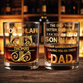 To My Son In Law Custom Golden Alphabet Art Monogram - Personalized Custom Whiskey Glass - SILA030_RWG