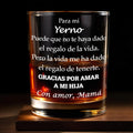 Para Mi Yerno Gracias Por Amar A Mi Hija Spanish Text Design - Personalized Custom Whiskey Glass - SILA043_RWG