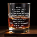 I Could Not Have Wished For A Better Man Welcome To The Family Son In Law - Personalized Custom Whiskey Glass - SILA046_RWG