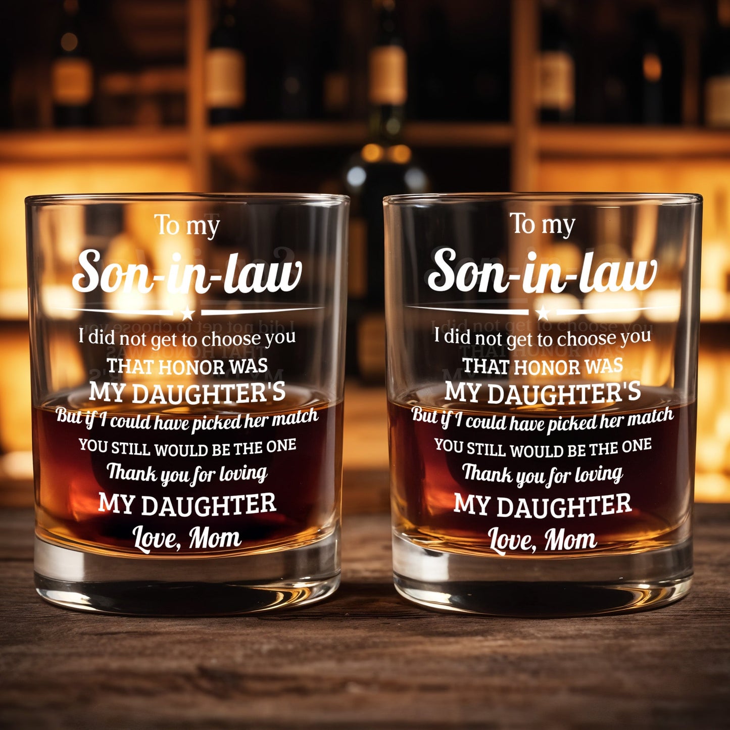 To My Son-in-law You Still Would Be The One Star Design - Personalized Custom Whiskey Glass - SILA050_RWG