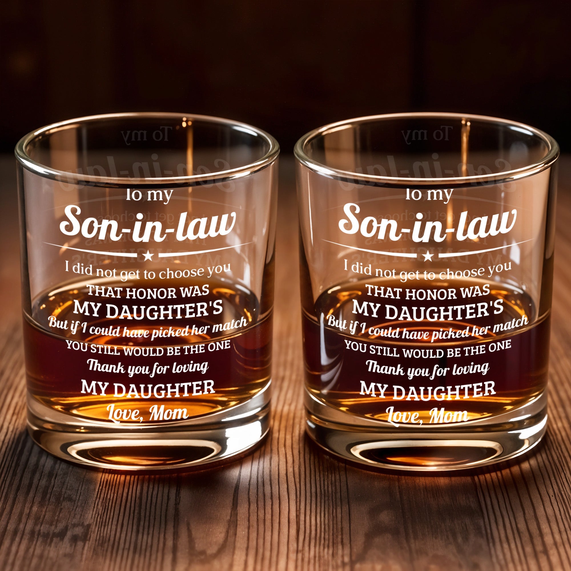 To My Son-in-law You Still Would Be The One Star Design - Personalized Custom Whiskey Glass - SILA050_RWG