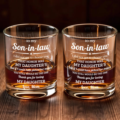 To My Son-in-law You Still Would Be The One Star Design - Personalized Custom Whiskey Glass - SILA050_RWG