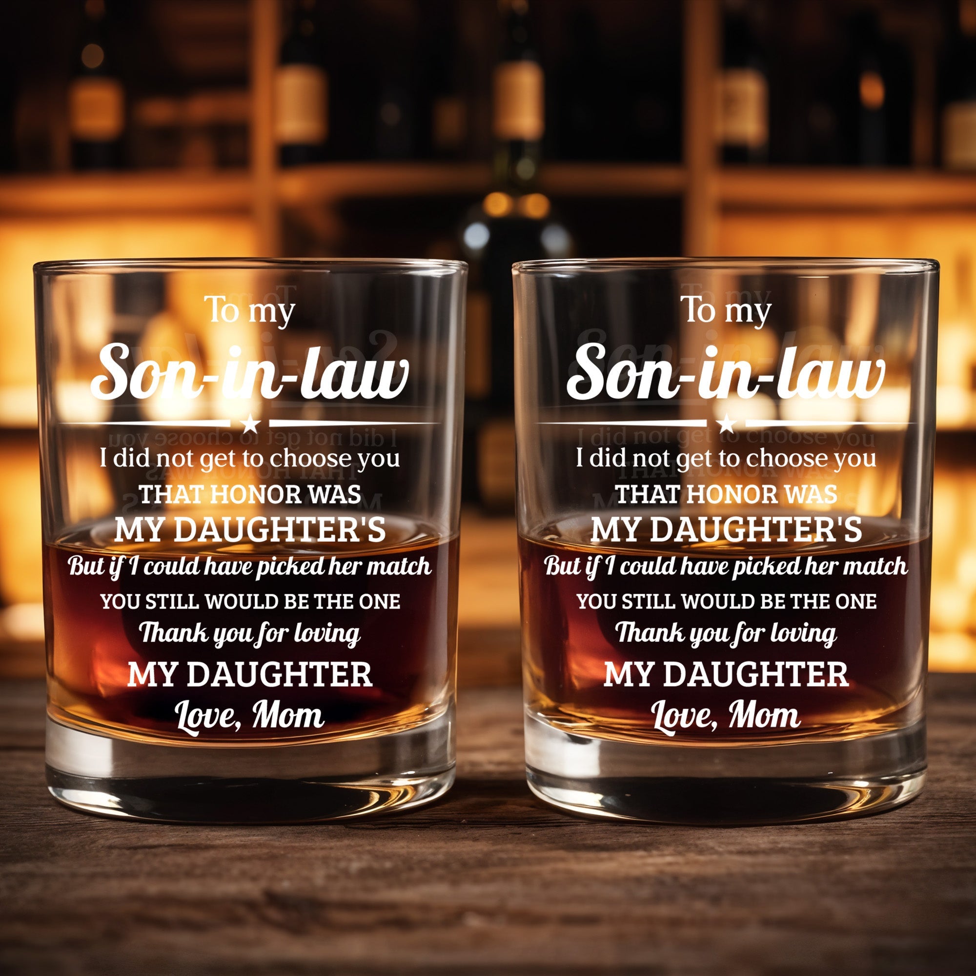 To My Son-in-law You Still Would Be The One Star Design - Personalized Custom Whiskey Glass - SILA050_RWG