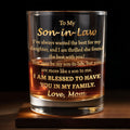 To My Son In Law I Am Blessed Gold Script - Personalized Custom Whiskey Glass - SILA061_RWG