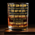 To My Son In Law The Gift Of Life Hearts Stars - Personalized Custom Whiskey Glass - SILA065_RWG