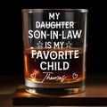 My Son In Law Is My Favorite Child Personalized Glass With Stars And Hearts - Personalized Custom Whiskey Glass - SILA069_RWG