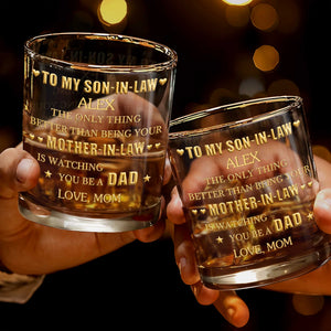 To My Son In Law The Only Thing Better Heart And Stars Design - Personalized Custom Whiskey Glass - SILA070_RWG