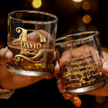 To My Son In Law Life Has Given Me The Gift Of You Golden Monogram - Personalized Custom Whiskey Glass - SILA078_RWG