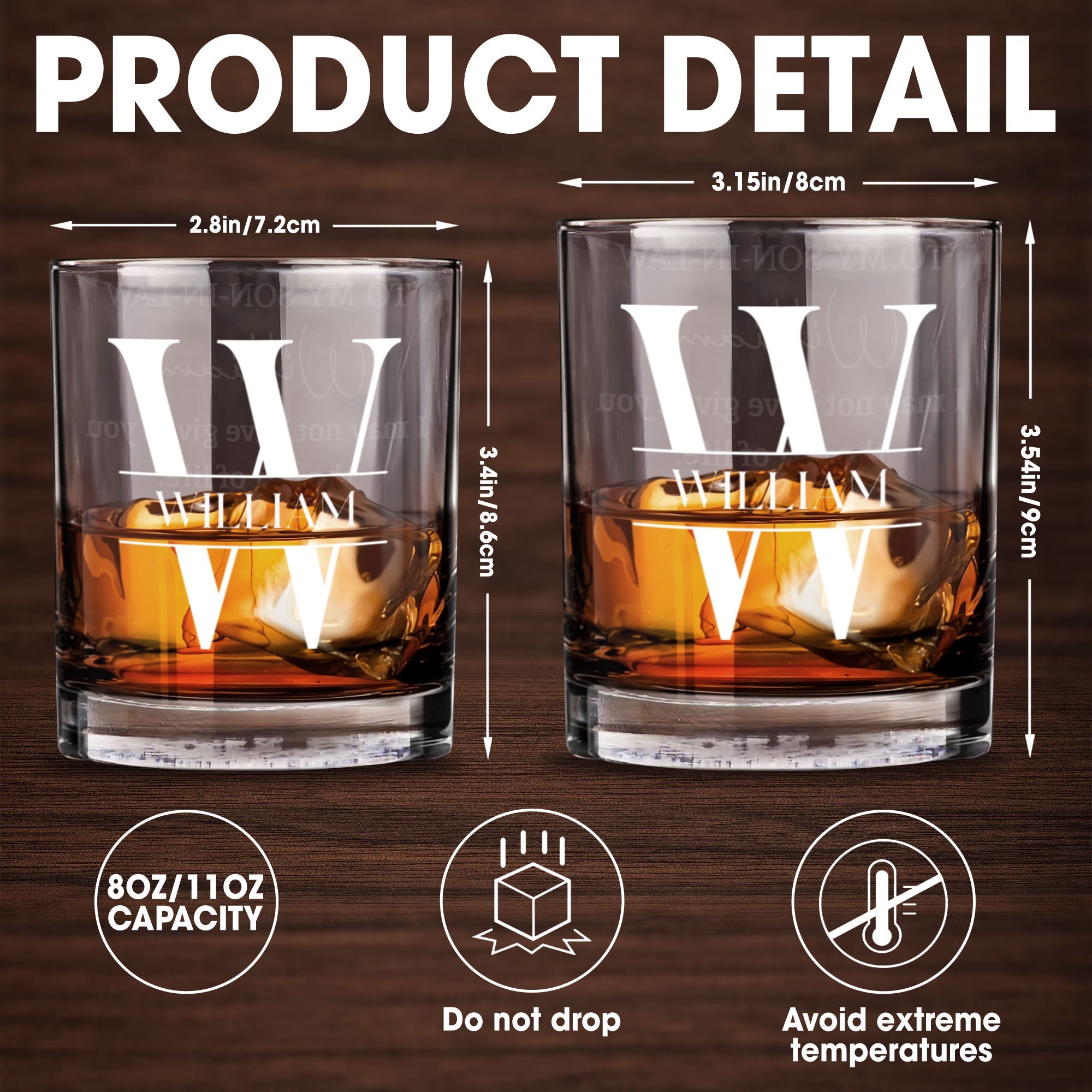 To My Son-In-Law I May Not Have Given You Life Monogram Alphabet - Personalized Custom Whiskey Glass - SILA079_RWG