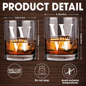 To My Son-In-Law I May Not Have Given You Life Monogram Alphabet - Personalized Custom Whiskey Glass - SILA079_RWG