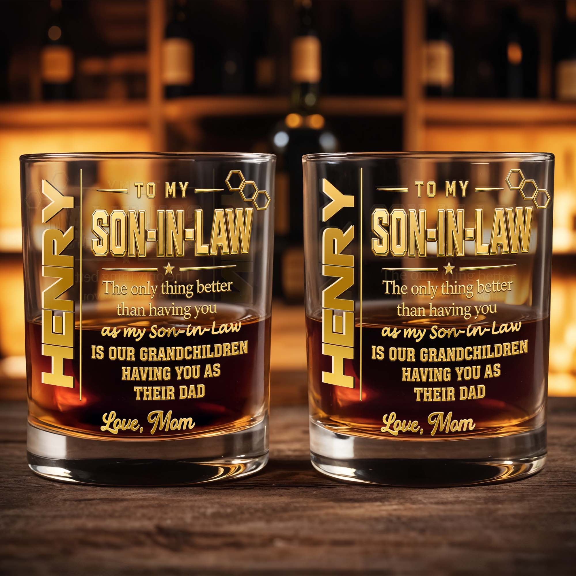 To My Son In Law The Only Thing Better Gold Text - Personalized Custom Whiskey Glass - SILA088_RWG