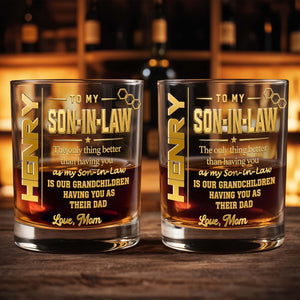 To My Son In Law The Only Thing Better Gold Text - Personalized Custom Whiskey Glass - SILA088_RWG