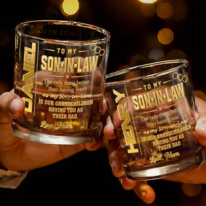 To My Son In Law The Only Thing Better Gold Text - Personalized Custom Whiskey Glass - SILA088_RWG