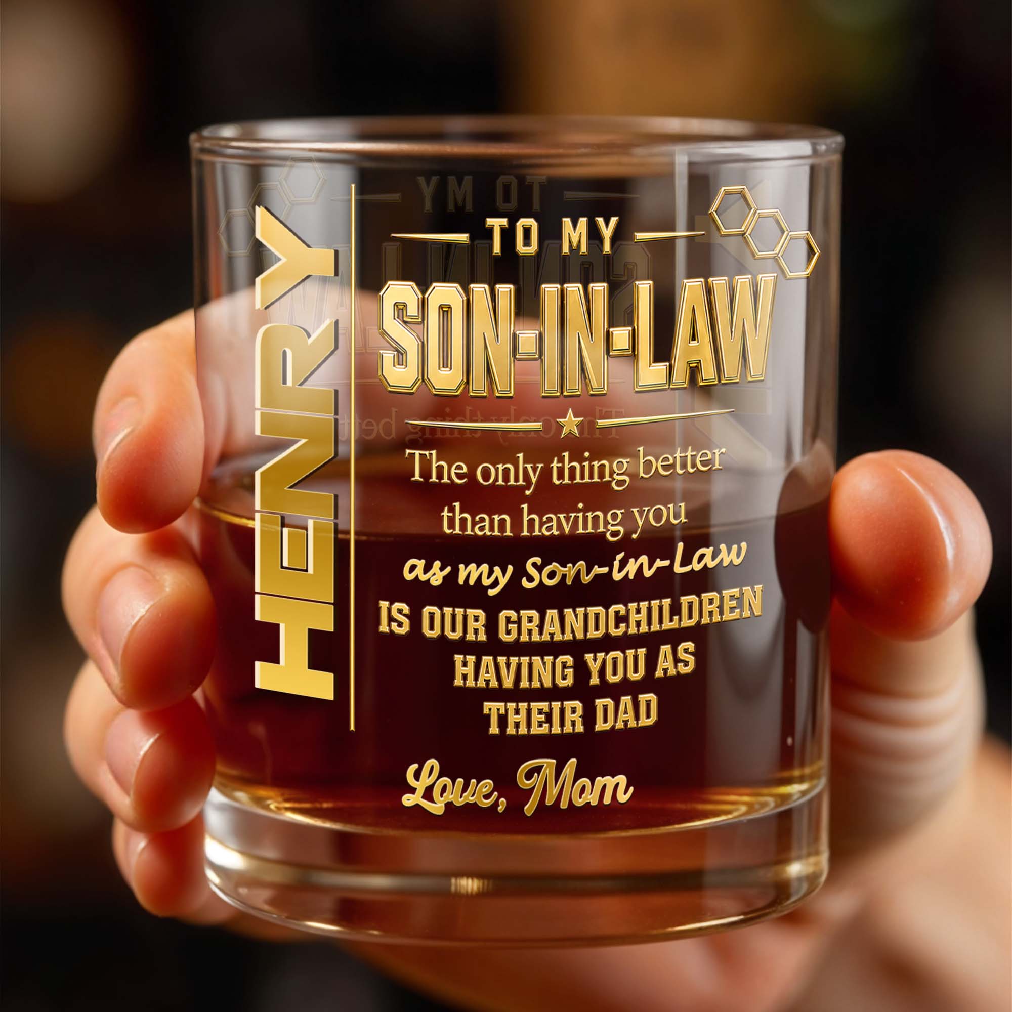 To My Son In Law The Only Thing Better Gold Text - Personalized Custom Whiskey Glass - SILA088_RWG