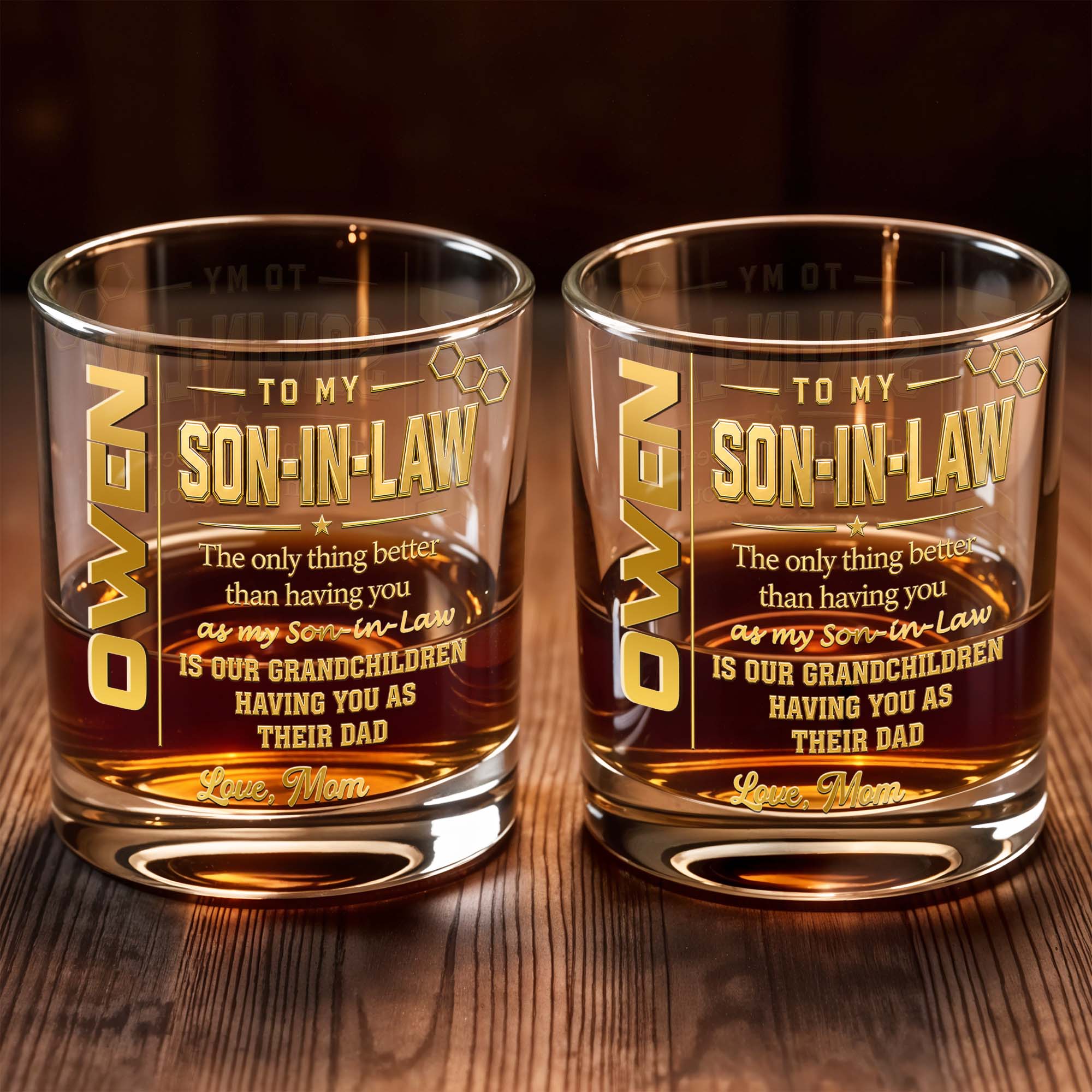 To My Son In Law The Only Thing Better Gold Text - Personalized Custom Whiskey Glass - SILA088_RWG