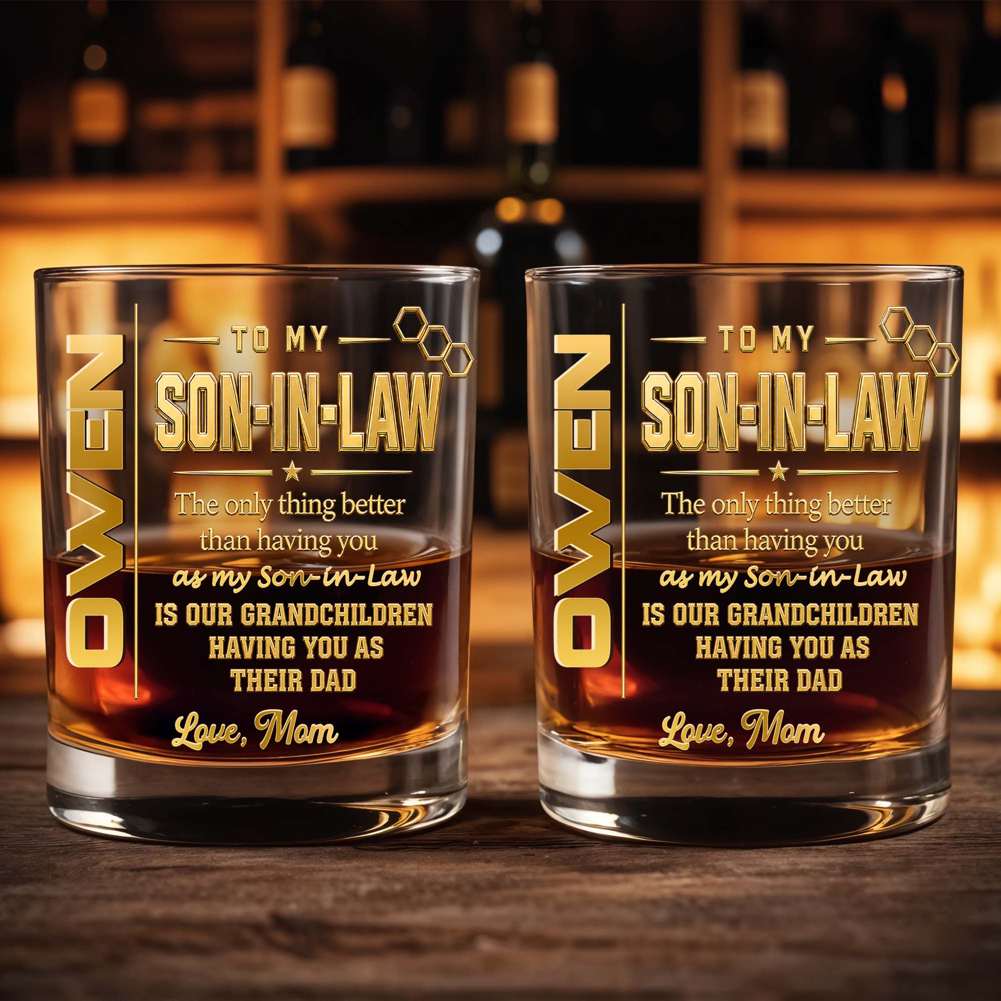 To My Son In Law The Only Thing Better Gold Text - Personalized Custom Whiskey Glass - SILA088_RWG
