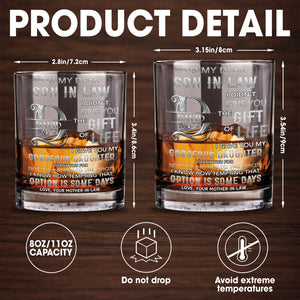 To My Dear Son In Law Monogram Initial Gift Of Life - Personalized Custom Whiskey Glass - SILA089_RWG