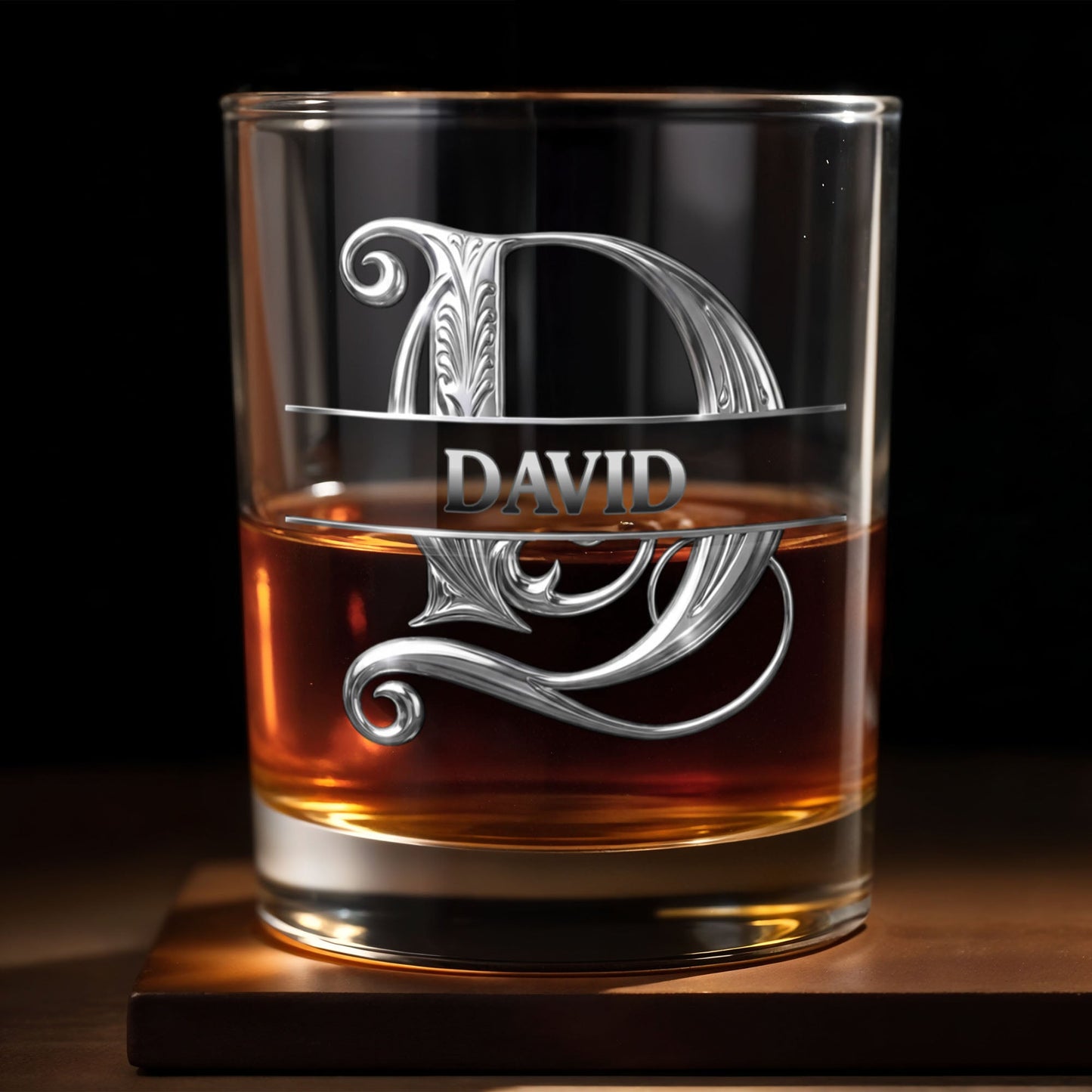 To My Son In Law Life Has Given Me The Gift Of You Monogram Initial - Personalized Custom Whiskey Glass - SILA090_RWG
