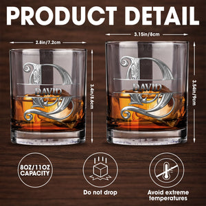 To My Son In Law Life Has Given Me The Gift Of You Monogram Initial - Personalized Custom Whiskey Glass - SILA090_RWG