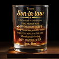 To My Son-in-law, Thank You For Loving My Daughter Golden Star - Personalized Custom Whiskey Glass - SILA091_RWG