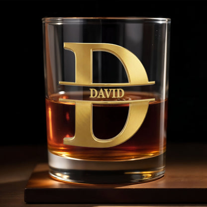 To My Son In Law Gift Of Life Golden Alphabet Art - Personalized Custom Whiskey Glass - SILA093_RWG