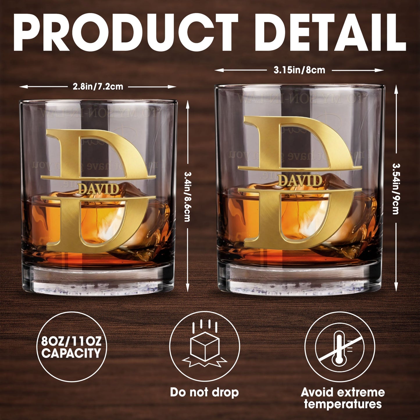 To My Son In Law Gift Of Life Golden Alphabet Art - Personalized Custom Whiskey Glass - SILA093_RWG