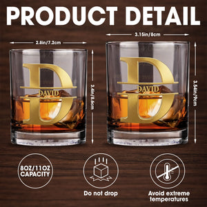 To My Son In Law Gift Of Life Golden Alphabet Art - Personalized Custom Whiskey Glass - SILA093_RWG