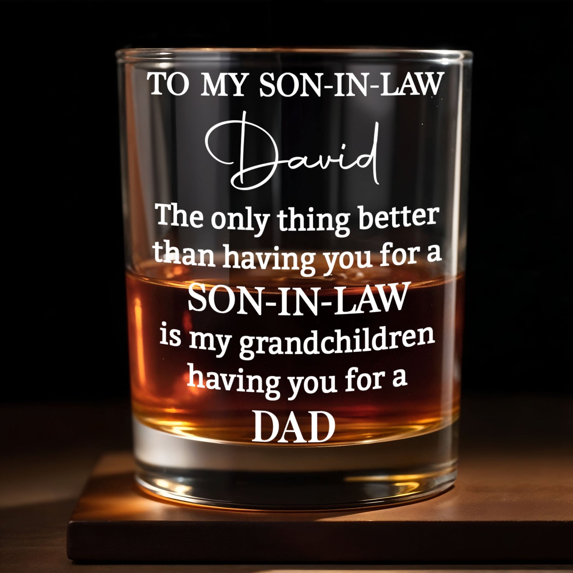 To My Son In Law The Only Thing Better Heartfelt Typography - Personalized Custom Whiskey Glass - SILA096_RWG