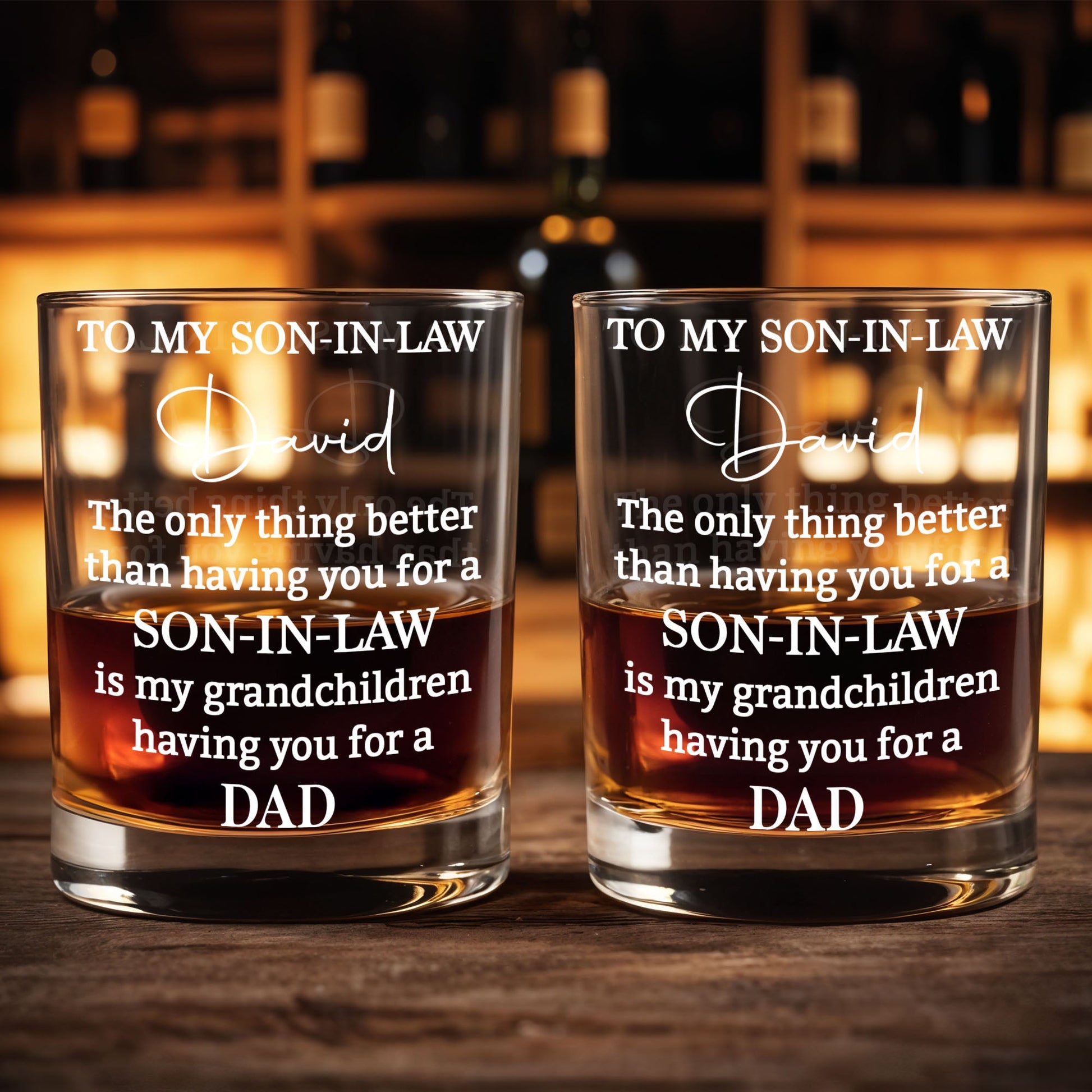 To My Son In Law The Only Thing Better Heartfelt Typography - Personalized Custom Whiskey Glass - SILA096_RWG