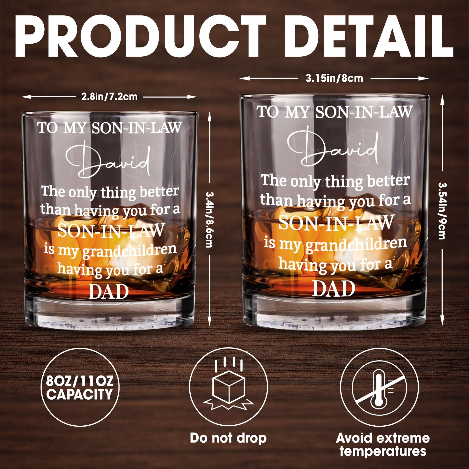 To My Son In Law The Only Thing Better Heartfelt Typography - Personalized Custom Whiskey Glass - SILA096_RWG